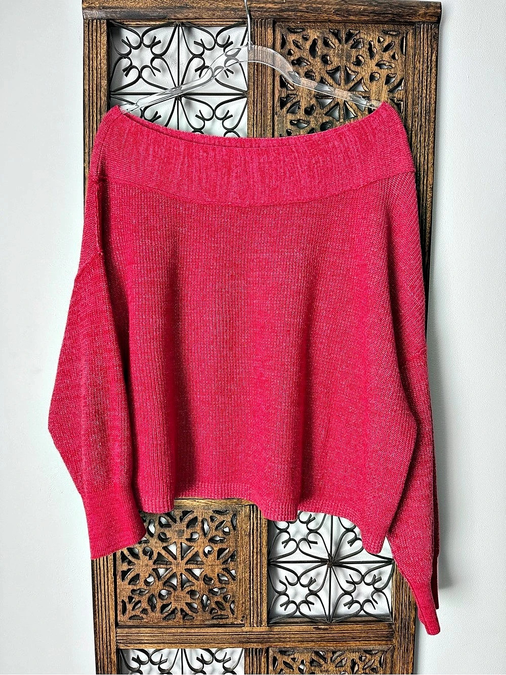 Free People off the shoulder red sweater